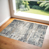 3' X 5' Ivory Abstract Area Rug