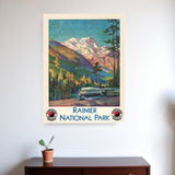 24" X 32" Rainier National Park C1920S Vintage Travel Poster Wall Art