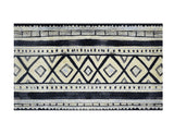 2' X 4' Black and Gray Modern Tribal Washable Floor Mat