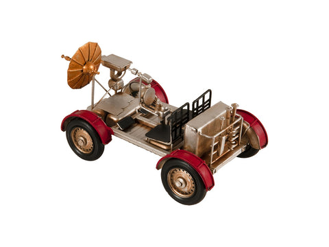 5" Red And Silver Metal Hand Painted Model Car Tabletop Sculpture
