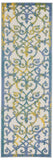 8' Ivory And Blue Indoor Outdoor Area Rug