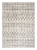 5' X 8' Gray and Ivory Southwestern Shag Power Loom Area Rug