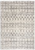 7' X 9' Gray and Ivory Southwestern Shag Power Loom Area Rug