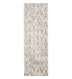 8' Gray and Ivory Abstract Runner Rug