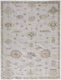 2' X 3' Ivory And Orange Floral Hand Knotted Stain Resistant Area Rug