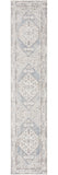 10' Light Blue Oriental Power Loom Distressed Washable Runner Rug