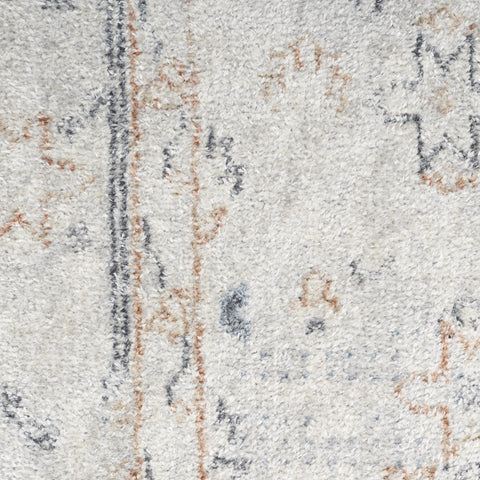 10' Light Blue Oriental Power Loom Distressed Washable Runner Rug