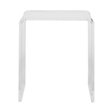 18" Clear Heavy Duty Plastic And Acrylic Square End Table