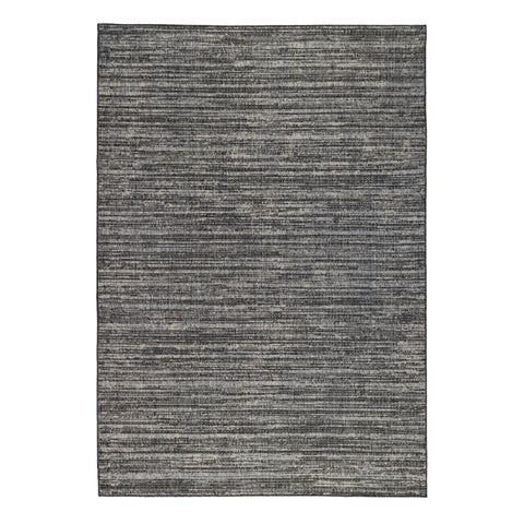 5' X 8' Brown and Ivory Striped Stain Resistant Indoor Outdoor Area Rug