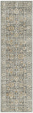 8' Beige Ivory and Gray Oriental Power Loom Distressed Runner Rug With Fringe
