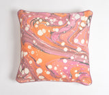 18" Pink and Orange Abstract Cotton Throw Pillow Cover