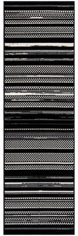 8' Black Striped Runner Rug