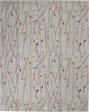 8' X 10' Gray and Pink Floral Power Loom Area Rug