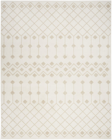 5' X 7' Beige and Ivory Moroccan Power Loom Area Rug