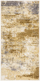 2' X 4' Beige and Blue Abstract Power Loom Area Rug