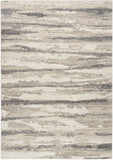 6' X 9' Ivory Black and Gray Abstract Non Skid Area Rug