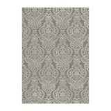 5' X 8' Gray and Beige Damask Area Rug