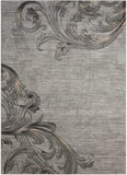 4' X 6' Graphite and Black Floral Vines Area Rug
