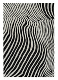 7' X 10' Cream and Black Abstract Worn Faded Area Rug