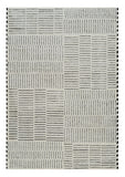 7' X 10' Cream and Black Abstract Distressed Area Rug