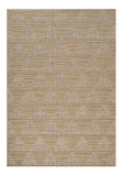 7' X 10' Beige and Brown Geometric Distressed Indoor Outdoor Area Rug
