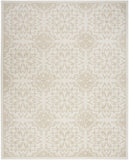 7' X 10' Beige and Ivory Floral Non Skid Area Rug