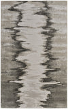 2' X 3' Gray Ivory and Taupe Abstract Power Loom Area Rug