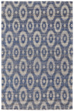 5' X 8' Blue and Tan Geometric Hand Woven Area Rug