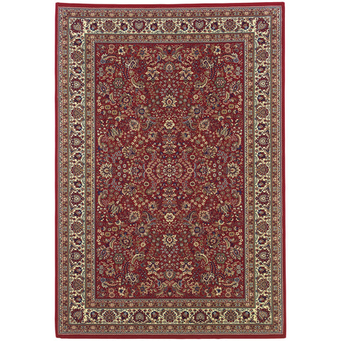 4' X 6' Ivory and Red Oriental Area Rug