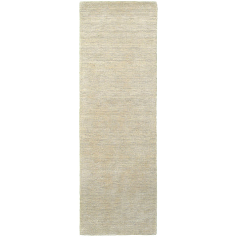 8' Beige Wool Hand Tufted Runner Rug
