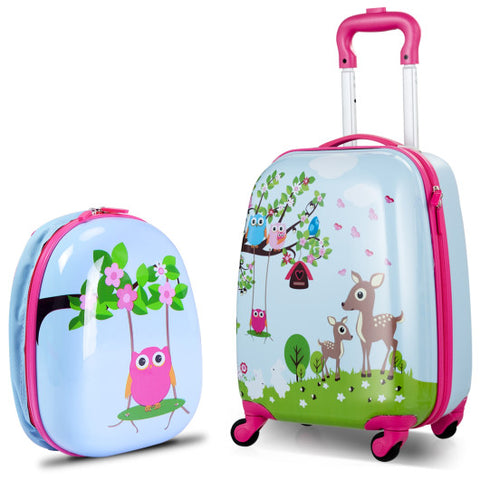 2 Pieces ABS Kids Suitcase Backpack Luggage Set 2 Pieces ABS Kids Suitcase