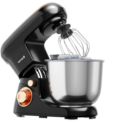 5.3 Qt Stand Kitchen Food Mixer 6 Speed with Dough Hook Beater-Black 5.3 Qt