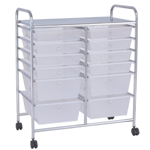12 Storage Drawer Organizer Bins Rolling Cart 12 Storage Drawer Organizer