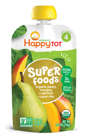 Happy Baby Spinach, Mango & Pear Stage 4 Food (16x4.22 Oz)
