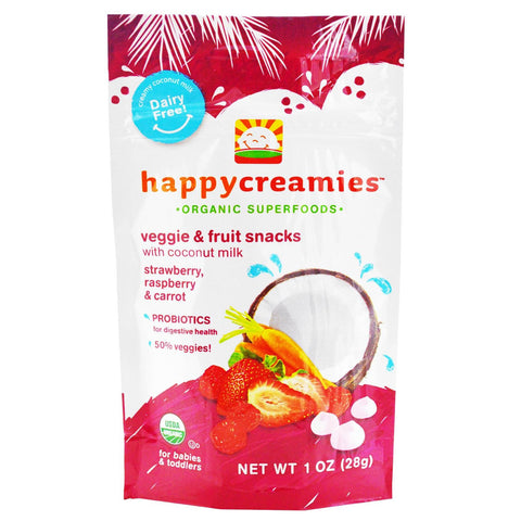 Happy Creamies Organic VeggieFruit Snacks With Coconut Milk (8x1Oz)