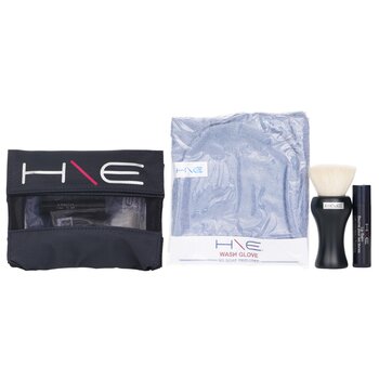 H\E Minerals Kit: Lip Balm SPF 15 + Facial Brush + Wash Glove + Bag - 3pcs+1bag