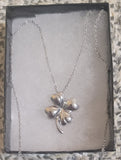 Mahor's Sterling Silver Good Luck Clover Necklace 16" chain