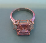 Simulated Pink Diamond Engagement Ring Famous Singer Inspired Size 7