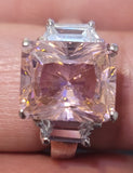 Simulated Pink Diamond Engagement Ring Famous Singer Inspired Size 7