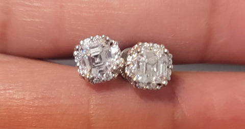 Devon's Asscher Cut CZ Stud Earrings- 1 TCW