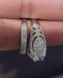 Vanora's CZ Antique Wedding Ring Set Size: 5