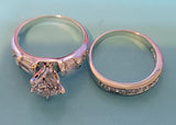 Raj's Cubic Zirconia Wedding Ring Set Size: 8