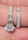 Raj's Cubic Zirconia Wedding Ring Set Size: 8