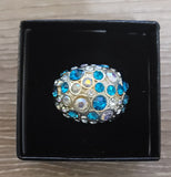 Antique Pave Cocktail Ring Cubic Zirconia 10K Gold Bonded CZ. Size: 7