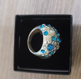 Antique Pave Cocktail Ring Cubic Zirconia 10K Gold Bonded CZ. Size: 7