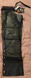 Diamond Plate™ Rock Design Genuine Buffalo Leather Motorcycle Chaps Size: Large