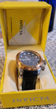 Invicta Men's 0360 Reserve Collection Venom Chronograph Black Leather Watch