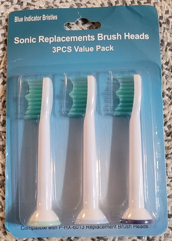 Electric Toothbrush Heads Compatible w/ Sonic Care with Power Up. 3 Toothbrush Heads P-HX-6013