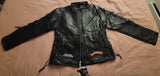 Diamond Plate Ladies Rock Design Genuine Buffalo Leather Motocycle Jacket Small.