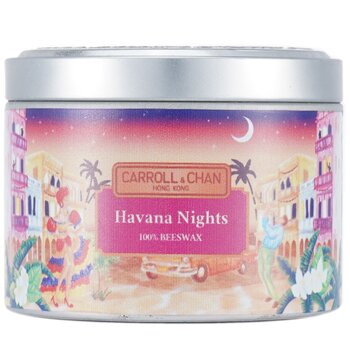 100% Beeswax Tin Candle - Havana Nights - (8x6) cm